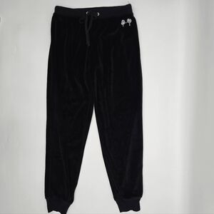 Black Disney Luxe Velore Sweatpants Joggers with rhinestone Mickey Size: S
